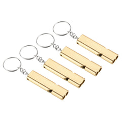 PATIKIL emergency survival whistle gold close-up with double tubes for loud signaling