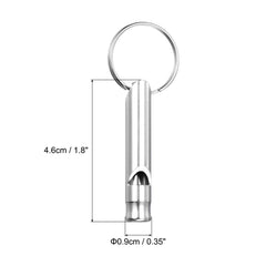 PATIKIL emergency whistle close-up highlights durable aluminum construction.