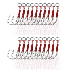 PATIKIL fishing assist hooks 20pcs glow finish for increased underwater visibility.