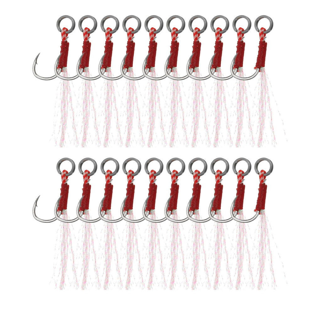 PATIKIL glow thread fishing assist hooks improve underwater visibility for lure attraction.