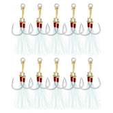 PATIKIL fishing assist hooks with glow tassel in green improve underwater visibility for lure attraction.