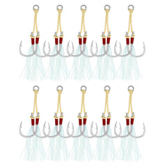 PATIKIL fishing assist hooks kit glow tassel enhances underwater visibility.