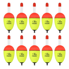 PATIKIL yellow fishing bobber in a 10-pack for clear visibility.
