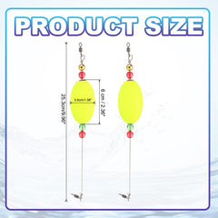PATIKIL 4-pack yellow bobbers visible in water for long-distance spotting