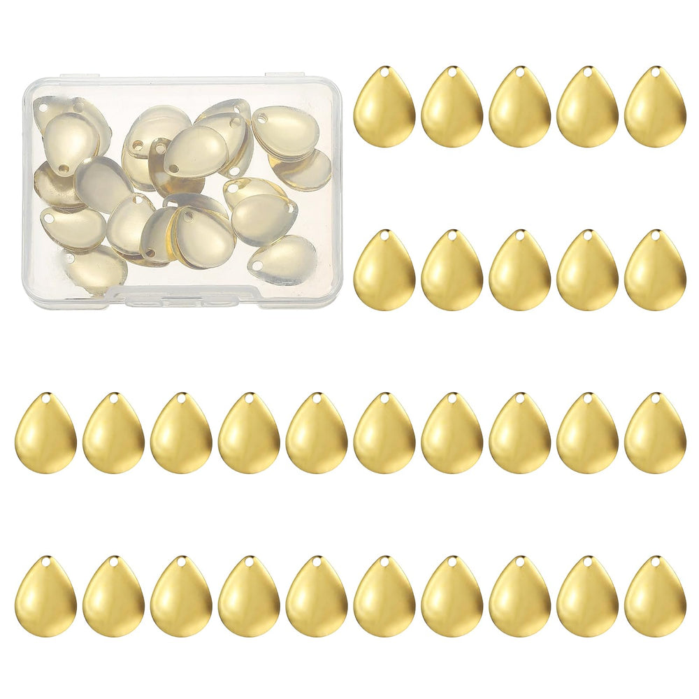 PATIKIL fishing lure blades 40-pack gold tone closeup with metallic flash