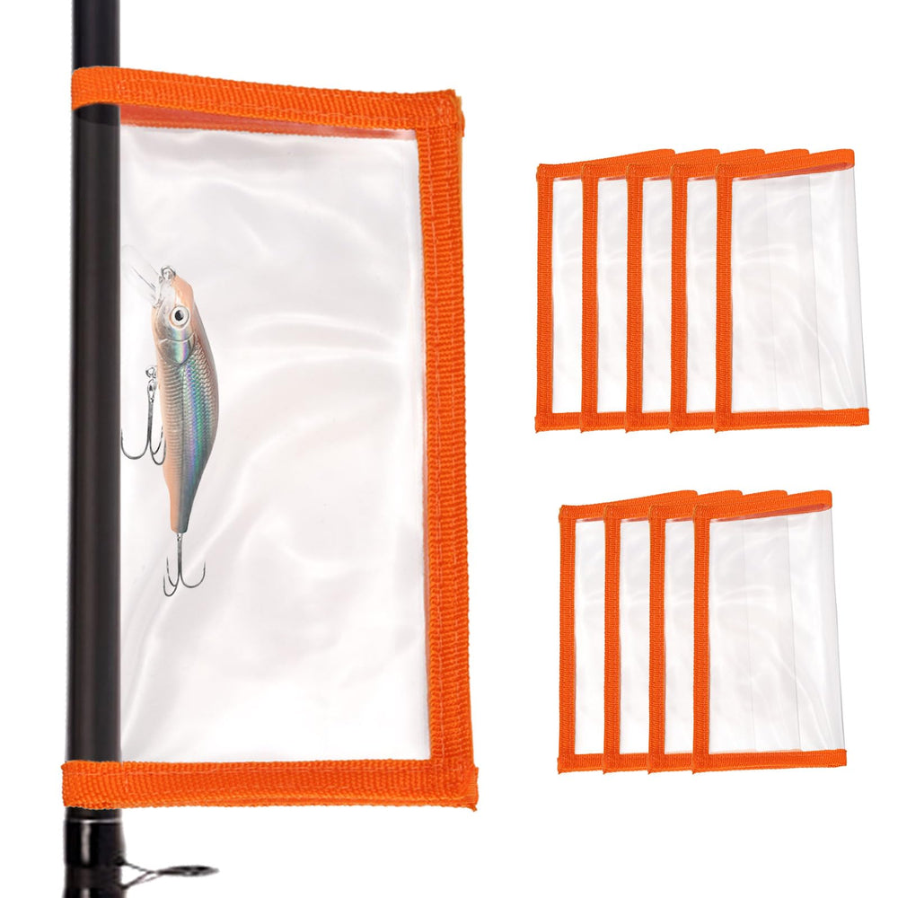 PATIKIL fishing lure wrap orange, closed view, showcases durable puncture-resistant PVC.