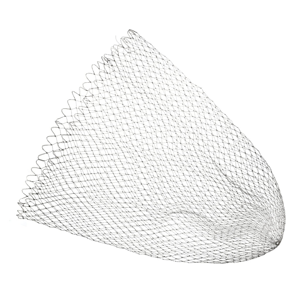 PATIKIL fishing net replacement gray, front view, durable PE material for reliable catching
