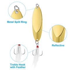 PATIKIL fishing spoon 3/5 oz gold tone targets midsize gamefish with steady depth.