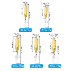 PATIKIL fishing spoon 3/8 oz gold-tone shines underwater for quick strikes.
