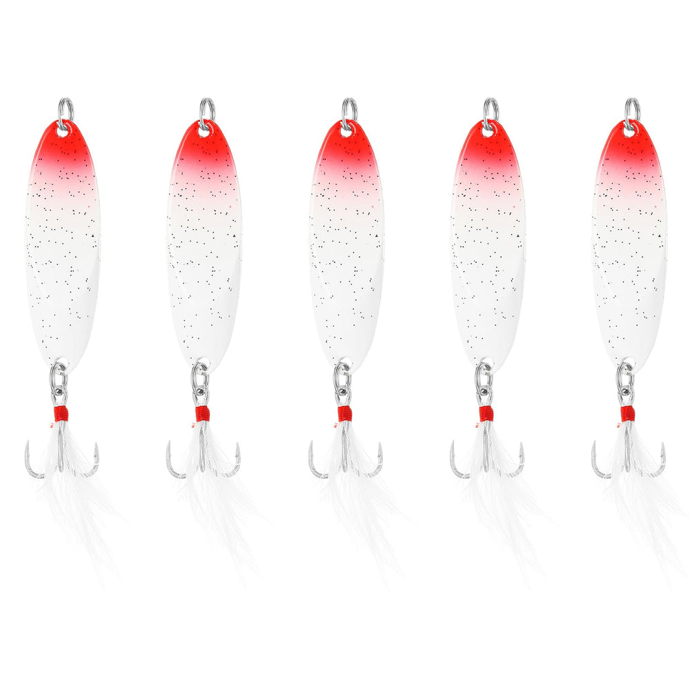 PATIKIL fishing spoon red white 5g attracts bass in freshwater.