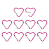 PATIKIL heart-shaped snap hook closeup in rose red aluminum with spring action.