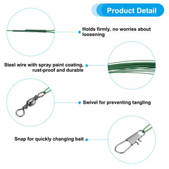 PATIKIL fishing leader swivel and snap closeup demonstrates smooth rotation reducing tangles.