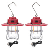 PATIKIL LED camping lantern red shell close-up for outdoor lighting