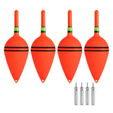 PATIKIL lighted slip bobber red 4-pack glows on surface for visible bite alerts.