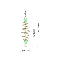 Close-up of stainless steel spring feeder with glow beads