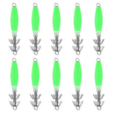 PATIKIL luminous squid jig hooks green pack—bright glow enhances squid attraction