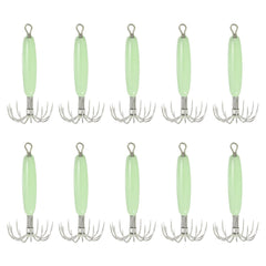 PATIKIL luminous squid jig hooks glow green to attract squid underwater
