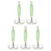 PATIKIL luminous squid jig hooks glow green for better underwater visibility and attraction