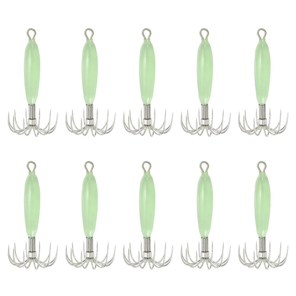 PATIKIL luminous squid jig hooks green pack boosts night fishing visibility