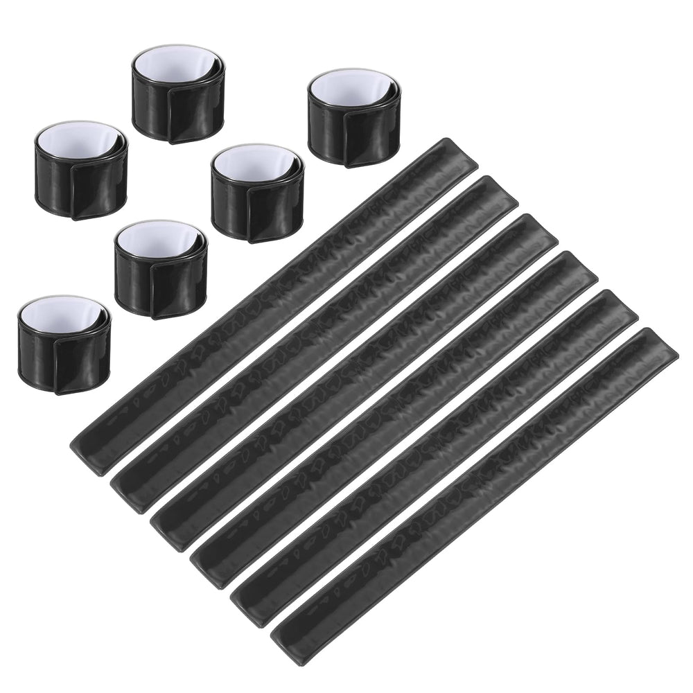 PATIKIL non-reflective slap band in black, 12-piece set, sleek daily wear for safe movement.