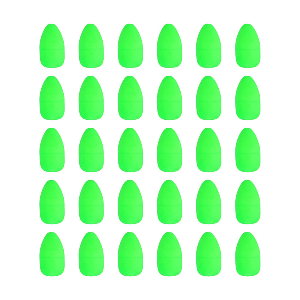 PATIKIL oval foam float front view with bright green visibility for bite detection.