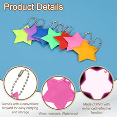 PATIKIL reflective keychain pink pendant shown with a bag for night safety