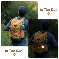 PATIKIL double-sided reflective pendant on a tote bag in low light