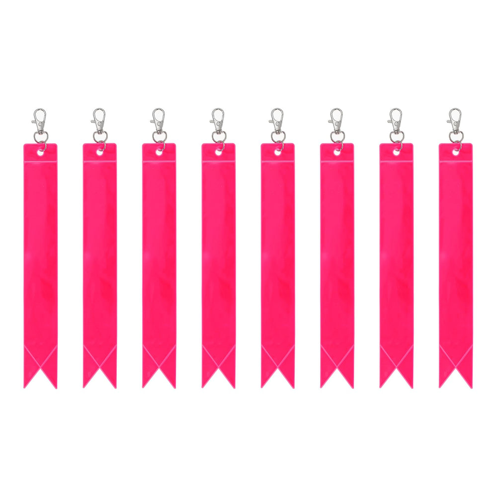 PATIKIL pink safety reflector clipped to a backpack improves night visibility.