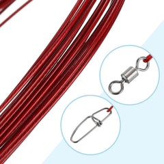 PATIKIL red and metal fishing setup for saltwater and freshwater use.