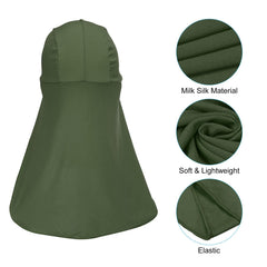PATIKIL sun shade hat army green back view showcasing neck coverage design