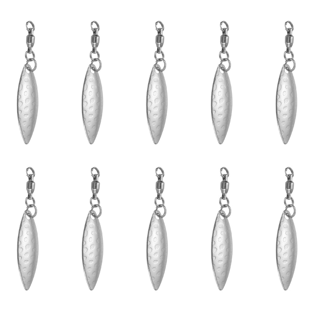 PATIKIL tail spinner blades in silver flash and vibrate to attract fish.