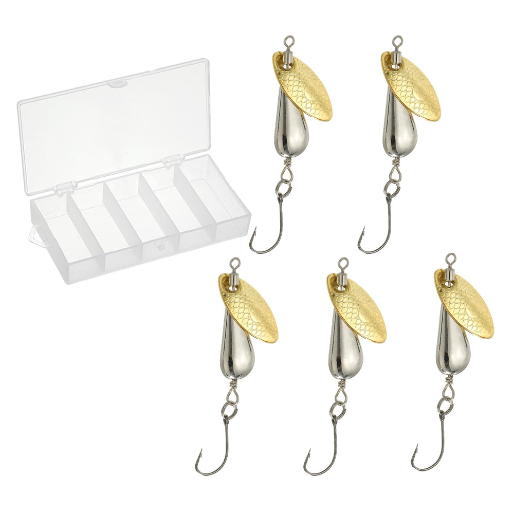 PATIKIL teardrop spinner in silver reflects light to attract fish underwater.