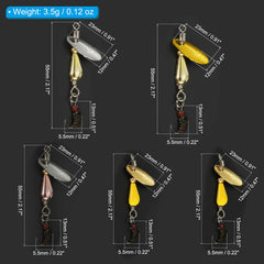 PATIKIL Trout spinner blade rotation reflecting light to attract fish