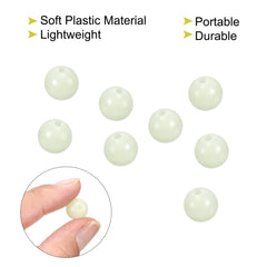 PATIKIL white round glow beads shown in clear display