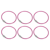 PATIKIL pink wire keychain 6-pack ready for easy key organization.