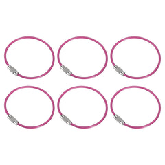 PATIKIL pink wire keychain 6-pack ready for easy key organization.