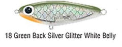 Paul Brown's SDXL18 Soft-Dine XL green back with silver glitter; eye-catching lure for big game fishing