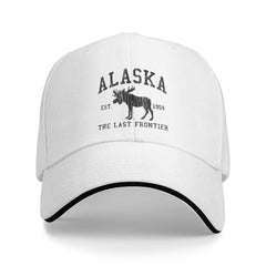 PAUPPY Alaska cap front view with distressed white wash for casual style and sun protection.