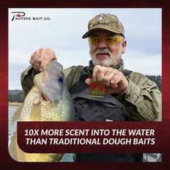 Pautzke Crappie Fire Balls scent-release boosts attraction during slow presentations.