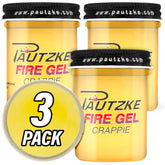 Pautzke Fire Gel bottle front view demonstrates versatile lure attraction.