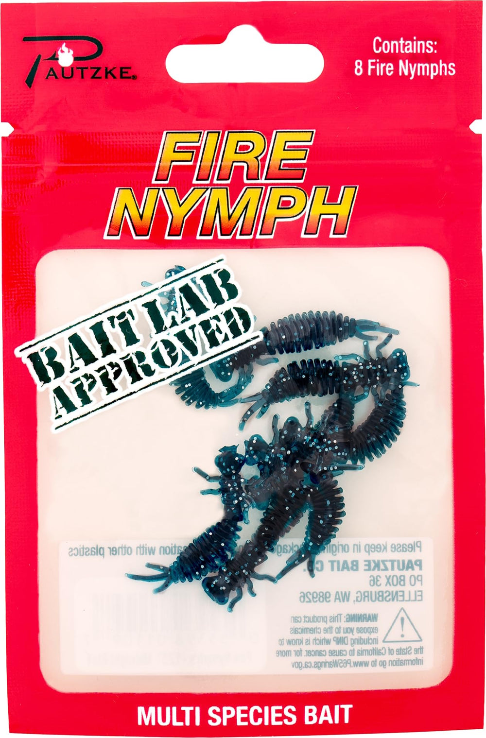 Pautzke Fire Nymph lure in Midnight Blue for versatile jigging and drop shotting