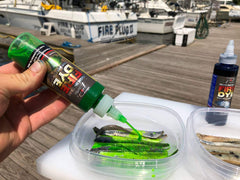 Gold dye applied to minnows for improved visibility