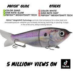 Close up of PBFish Glide Bait internal weight tuning and hardware