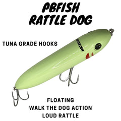 PBFish Topwater Spook lure with strong hooks for dependable hookups