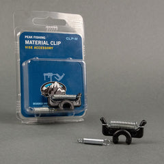 Material Clip attached to a 1/4 inch diameter shaft