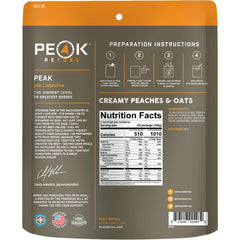 Peak Refuel Creamy Peaches and Oats serving after rehydration on trail