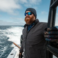 Pelagic Hurricane Jacket recycled fabric close-up highlights PFAS-free durability