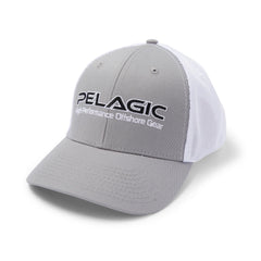Pelagic Offshore Low Profile Trucker front view shows breathable mesh for all-day comfort at sea.