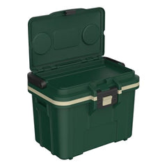 Pelican 14-Quart lunch box cooler stainless steel bottle opener built-in convenience for outdoors.