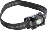 Pelican 2750C LED headlamp front view, compact hands-free light for quick outdoor tasks.